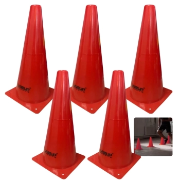 Kit 5 Cones de Agilidade para Demarcao com 28 Cm Vermelho Liveup Sports