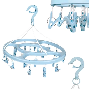 Kit Cesto Organizador Multiuso com Divisrias e Ala + Mini Varal para Roupa Intima e Meias Colorido