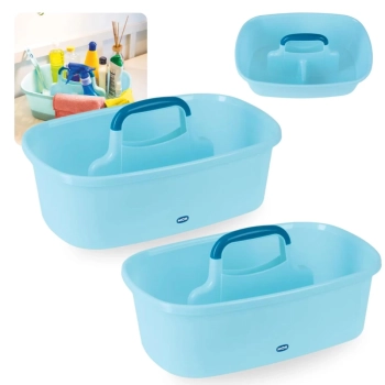 Kit 2 Cestos Organizadores Multiuso com Divisrias e Ala Ideal para Lavanderia e Itens de Limpeza Mor