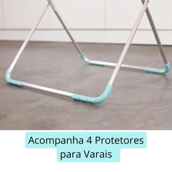 Kit Cesto Organizador Multiuso Divisrias e Ala + Protetor de Varal Evita Marcas de Arranho Minimiza Rudo