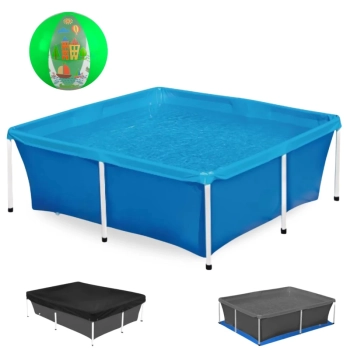 Kit Piscina de Armao 2000l Mor + Capa + Forro + Bola Ilustrada 40cm