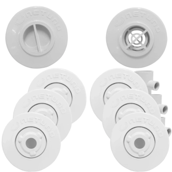 Kit Dispositivos para Piscina de Vinil 3 Retorno + 3 Hidromassagem + 1 Quebra Onda + 1 Aspirao