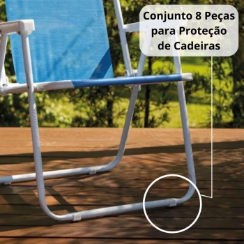Kit 8 Protetores para Cadeira de Praia Quadrado Branco / Protetor de P para 2 Cadeiras Mor Evita Riscos