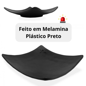 Kit 8 Pratos Quadrados Cncavo 15 Cm para Sushi em Melamina / Plstico Preto