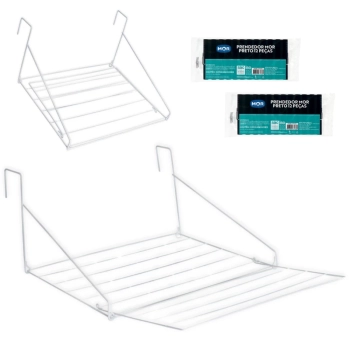 Kit Varal de Roupa de Porta Apartamento Portatil Sem Furo + 24 Prendedores de Roupa Pretos