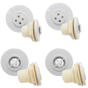 Kit 2 Dispositivos Anti Turbilho + 2 Dispositivos Quebra Onda para Piscina de Fibra