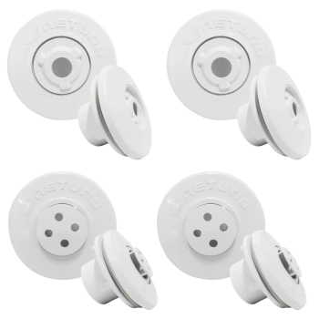 Kit 2 Dispositivo de Retorno + 2 Dispositivo Anti Turbilho para Piscinas de Vinil