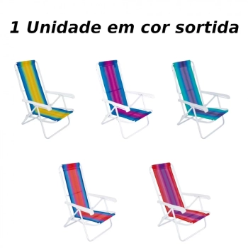 Kit Cadeira de Praia 8 Posies em Ao + Protetor para o P da Cadeira Quadrado Branco Evita Riscos