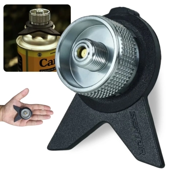 Adaptador para Gas Tubo de Fogareiro Cabea Refil Conversor Campgas Compacto em Aluminio Controle Rotativo Ntk