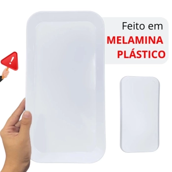 Kit 2 Travessas 31cm Buffet Restaurante Poro + 2 Travessas 35cm Retangulares Rasas em Melamina