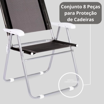 Kit 8 Protetores para Cadeira de Praia Redondo Branco / Protetor de P para 2 Cadeiras Mor Evita Riscos