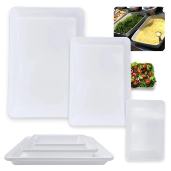 Kit Travessa 22,5cm + Travessa 30cm + Travessa 40cm para Buffet Restaurante em Melamina Premium