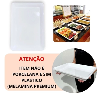 Kit 2 Travessas 22,5cm + 2 Travessas 30cm + 2 Travessas 40cm para Buffet Restaurante em Melamina Premium