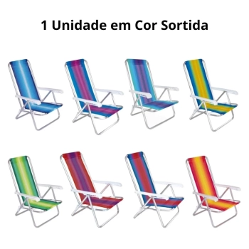Kit Cadeira de Praia Reclinvel 4 Posies Alumnio + Protetor para o P da Cadeira Redondo Branco Evita Riscos