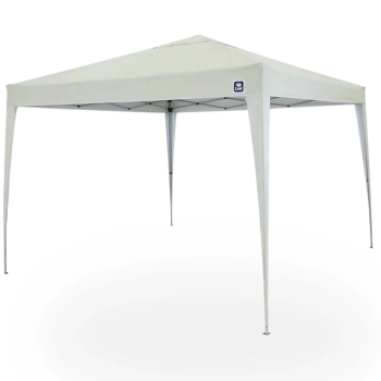 Tenda Articulada Sanfonada Bege 3x3m Base e Topo Gazebo Dobravel Polister Barraca para Praia Bel