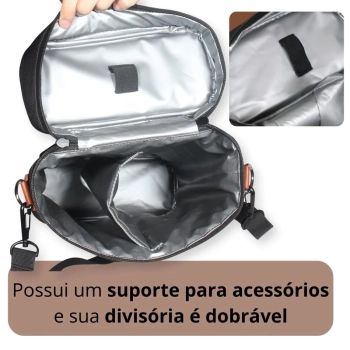 Bolsa Trmica Malbec Preta para 2 Garrafas de Vinho com Ala Ideal para Marmita Passeios Academia e Viagens