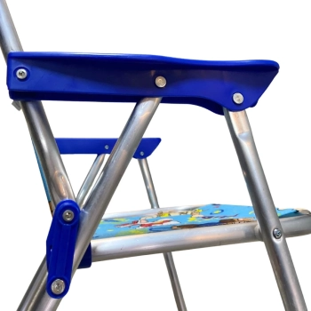 Kit Cadeira de Praia Infantil Patrulha Canina Azul + Cadeira de Praia Adulto 4 Pos Colorida + Guarda Sol 1,50m