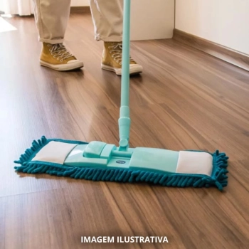 Kit Esfrego Mgico Mop Limpeza Pratica Retrtil Microfibra + Cesto Organizador com Divisrias e Ala