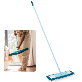 Kit Esfrego Mgico Mop Limpeza Pratica Retrtil Microfibra + Cesto Organizador com Divisrias e Ala
