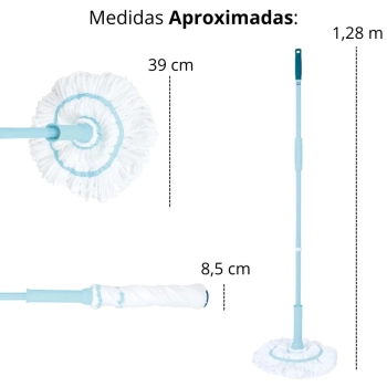 Kit Mop Twist Esfrego Giratrio Fcil Toro Rodo + Cesto Organizador com Divisrias e Ala