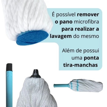 Kit Mop Twist Esfrego Giratrio Fcil Toro Rodo + Cesto Organizador com Divisrias e Ala