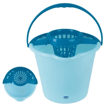 Kit Balde 12 Litros com Suporte Espremedor Removvel + Mini Varal para Roupas Intimas Preto