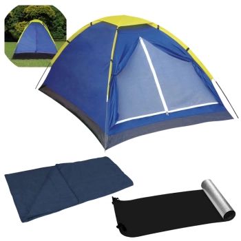 Kit Barraca 3 Pessoas Iglu Mor Coluna D gua 300mm + Saco de Dormir Solteiro + Isolante Trmico