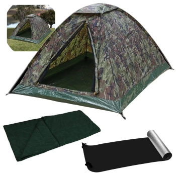 Kit Barraca 3 Pessoas Coluna D gua 600mm Kongo + Saco de Dormir Solteiro + Isolante Trmico