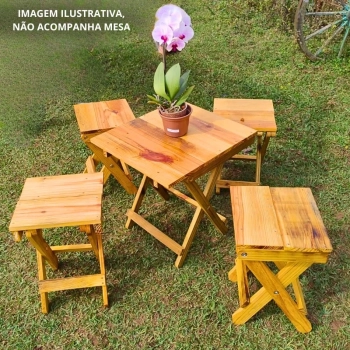 Banco de Madeira Banqueta Dobravel Rustica Artesanal para Camping, Pesca e Jardim