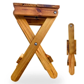 Banco de Madeira Banqueta Dobravel Rustica Artesanal para Camping, Pesca e Jardim