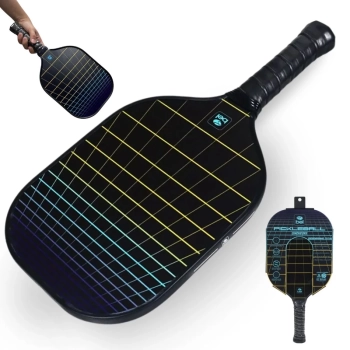 Raquete Pickleball Dimensions Bel Esporte Preta em Fibra de Vidro com Bordas de Proteo