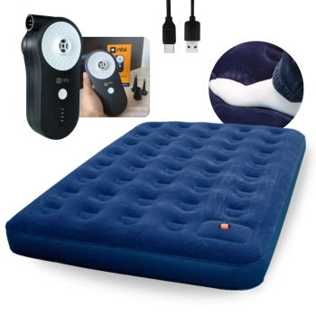 Kit Colcho Inflvel Casal King Size Zenite Ntk + Bomba de Ar Recarregavel Via Usb Portatil