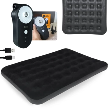 Kit Colcho Casal Inflvel Deluxe Comfort Bel + Bomba de Ar Recarregavel Via Usb Portatil