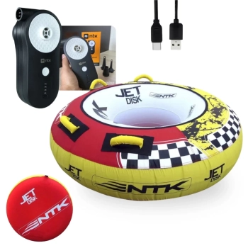 Kit Boia Inflvel para Reboque Jet Disk para Jetski 1 Pessoa + Bomba de Ar Recarregavel Via Usb Portatil Ntk