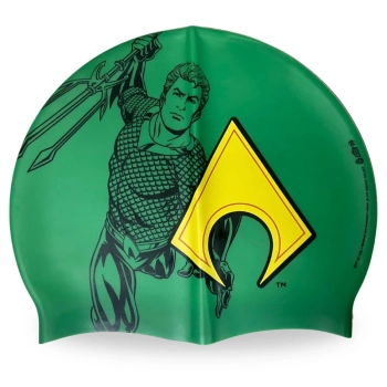 Touca de Natao Infantil Silicone Personagem Aquaman Liga da Justia Piscina Natao Praia Bel