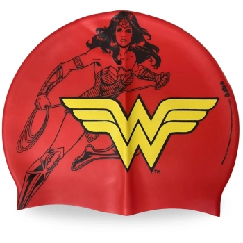 Touca de Natao Infantil Silicone Personagem Mulher Maravilha Liga da Justia Piscina Natao Praia Bel