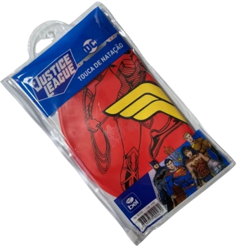 Touca de Natao Infantil Silicone Personagem Mulher Maravilha Liga da Justia Piscina Natao Praia Bel