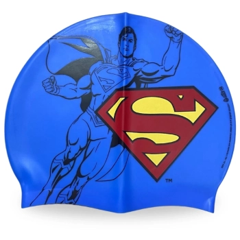 Touca de Natao Infantil Silicone Personagem Super-homem Liga da Justia Piscina Natao Praia Bel