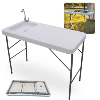 Kit Tenda Articulada 3x3m X-flex Azul + Pia Porttil Mesa Dobravel Sink + Porta Potti 20l + 2 Eco Bac Bus 250ml (cada)