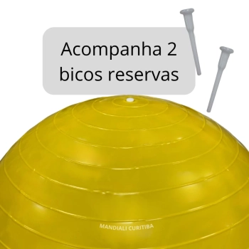 Bola Suia de Pilates 75 Cm Amarela Treino Pilates Ginastica Academia Yoga Exercicios