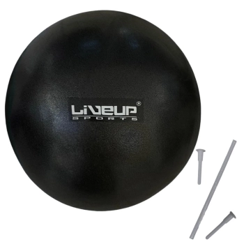Kit 2 Mini Bolas Overball 25 Cm Preta para Pilates Fisioterapia Liveup Yoga Exercicios Ginstica