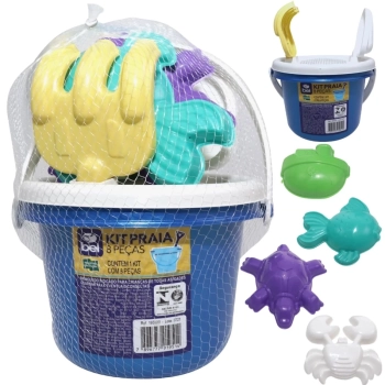 Kit Touca Infantil + Oculos de Natao com Proteo Nasal Personagem Super-homem + Baldinho para Praia