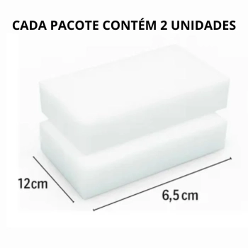Esponja Mgica Bucha Limpa Fcil 2 Unidades Branca para Paredes Tnis Inox