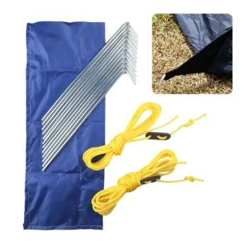 Conjunto Estacas Espeques para Camping + Conjunto Varetas de Reposio para Barraca Luna 6 Pessoas Mor