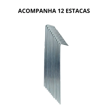 Conjunto Estacas Espeques para Camping + Conjunto Varetas de Reposio para Barraca Luna 6 Pessoas Mor
