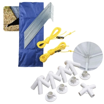 Kit Conjunto de Estacas Espeques + Conectores Reposio 9 Peas para Tenda Gazebo 3x3 M