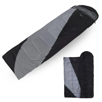 Saco de Dormir Max 2 em 1 Cobertor Trmico de -5c  +10c Preto e Cinza para Camping e Pesca