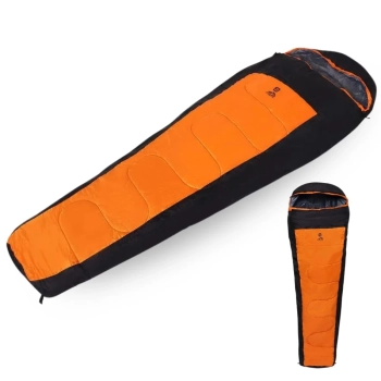 Saco de Dormir Xtreme Sarcfago Trmico de -5c  +15c Laranja e Preto para Camping e Pesca