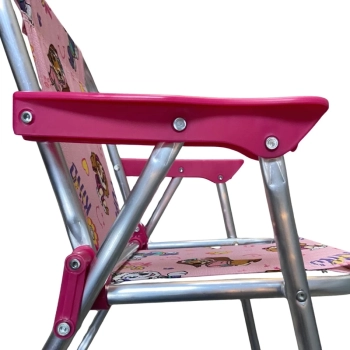Kit Cadeira de Praia Infantil Patrulha Canina Rosa + Cadeira de Praia Adulto 4 Posies em Ao Colorida