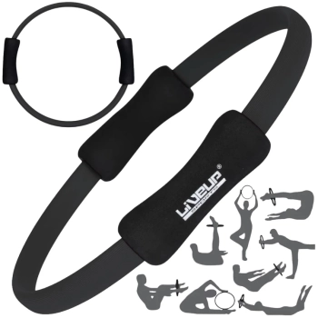 Anel de Pilates Treino Fisioterapia Arco Fortalecedor Preto Crculo Mgico Exerccios Fitness Yoga